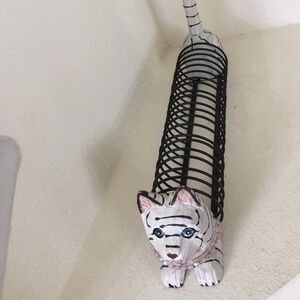 Cat Letter Holder Desk Organizer Decor